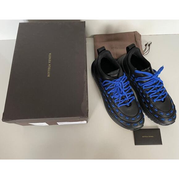 Bottega Veneta Mens Leather Black/Blue Sneakers 9 US (42) 578305 1014 NIB $950 main image 5